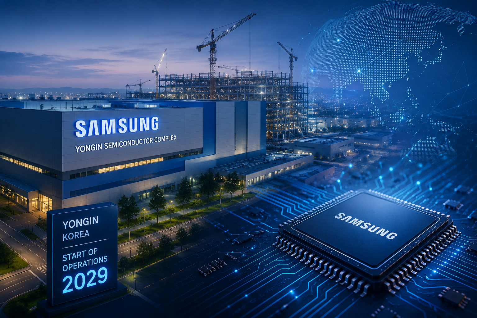 SAMSUNG POSPEŠUJE ŠIRITEV PROIZVODNJE ČIPOV: PRVA TOVARNA V YONGINU BI LAHKO ZAŽIVELA ŽE LETA 2029